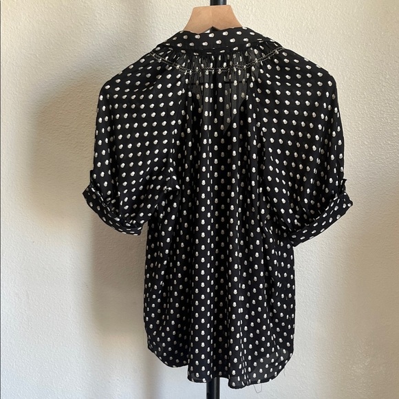 Max Studio Black Blouse with White Dots - Picture 4 of 5